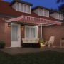 Toldo Retráctil Automático con LED A Rayas Rojas y Blancas 400x350 cm by , Awnings - Ref: Foro24-3330754, Price: 605,75 €, Di...