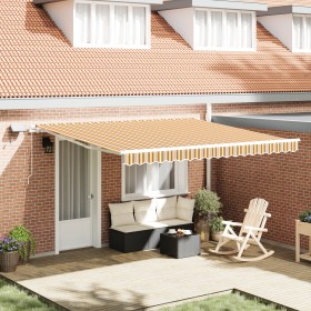 Toldo Retráctil Manual con Raya LED Multicolor