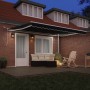 Toldo Retráctil Automático con LED Negro 400x350 cm, Tela de Reemplazo para Toldo de 4x3,5 m Marco Negro by , Awnings - Ref: ...