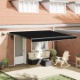 Toldo Retráctil Manual con LED Negro 400x350 cm, Tela de Repuesto para Toldo para Estructura de 4x3.5 m Negra by , Awnings - ...