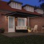 Toldo Retráctil Manual con LED Negro 400x350 cm, Tela de Repuesto para Toldo para Estructura de 4x3.5 m Negra by , Awnings - ...