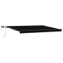 Toldo Retráctil Manual con LED Negro 400x350 cm, Tela de Repuesto para Toldo para Estructura de 4x3.5 m Negra by , Awnings - ...