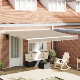 Toldo Manual Retráctil Beige 3x2.5m , Tela de Reemplazo para Toldo para Marco de 4x3.5m Beige by , Awnings - Ref: Foro24-3330...