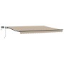 Toldo Manual Retráctil con LED Beige 400x350 cm, Tela de Reemplazo para Toldo de 4x3.5 m Beige by , Awnings - Ref: Foro24-333...