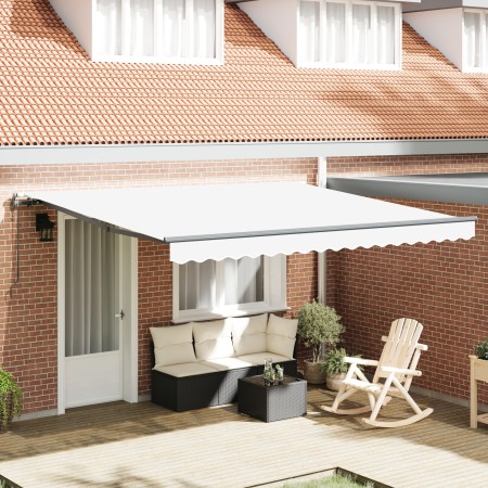 Toldo Retráctil Automático  Blanco 400x350 cm, Tela de Reemplazo para Toldo  4x3.5 m Blanco | Foro24.es | Tu tienda online para hogar, jardín y más Foro24.es
