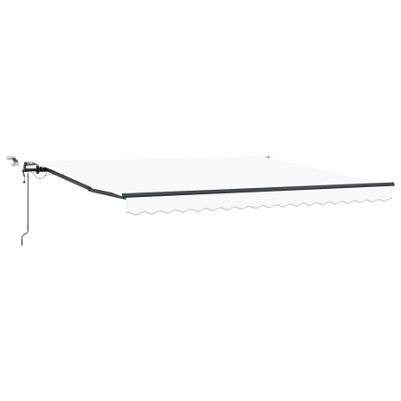 Toldo Retráctil Automático con LED Blanco 400x350 cm, Tela de Reemplazo para Marco 4x3.5 m Blanco by , Awnings - Ref: Foro24-...