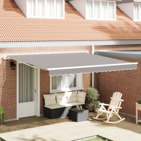 Toldo Manual Retráctil Gris Claro 400x350 cm