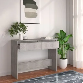 Engineered wood console table in concrete gray, 100x35x76.5 cm by vidaXL, Side tables - Ref: Foro24-809840, Price: 52,02 €, D...