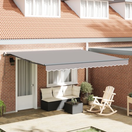 Toldo Retráctil Manual  Gris Claro 400x350 cm, Tela de Repuesto para Toldo  para Marco de 4x3.5 m Gris Claro | Foro24.es | Tu tienda online para hogar, jardín y más Foro24.es