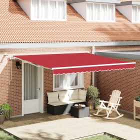 Toldo retráctil automático con LED Rojo 400x350