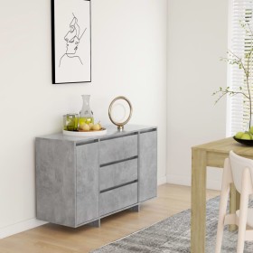 Sideboard mit 3 Schubladen Sperrholz grau Beton 120x41x75 cm von vidaXL, Sideboards - Ref: Foro24-809615, Preis: 125,76 €, Ra...