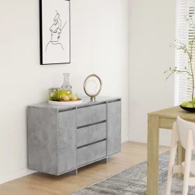 Sideboard with 3 drawers in gray concrete plywood 120x41x75 cm by vidaXL, Sideboards - Ref: Foro24-809615, Price: 124,10 €, D...
