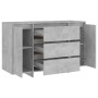 Sideboard with 3 drawers in gray concrete plywood 120x41x75 cm by vidaXL, Sideboards - Ref: Foro24-809615, Price: 125,54 €, D...