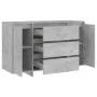 Sideboard with 3 drawers in gray concrete plywood 120x41x75 cm by vidaXL, Sideboards - Ref: Foro24-809615, Price: 124,10 €, D...