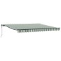 Toldo Retráctil Automático Verde y Blanco 400x350 cm, Tejido de repuesto para el toldo con marco de 4x3.5 m Verde y Blanco by...