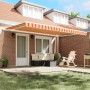 Toldo Retráctil Automático Amarillo y Naranja 450x300 cm by , Awnings - Ref: Foro24-3330901, Price: 434,62 €, Discount: %