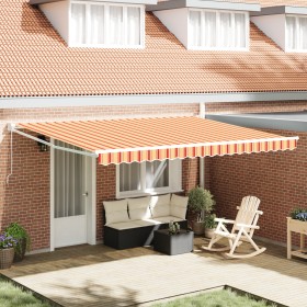 Toldo Retráctil Manual Amarillo y Naranja 450x300 cm by , Awnings - Ref: Foro24-3330907, Price: 318,21 €, Discount: %