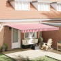 Toldo Retráctil Automático con LED Rayado Rojo y Blanco 450x300 cm by , Awnings - Ref: Foro24-3330920, Price: 530,17 €, Disco...