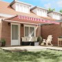 Toldo Retráctil Manual Rayas Rojas y Blancas 450x300 cm | Foro24.es | Tu tienda online para hogar, jardín y más Foro24.es