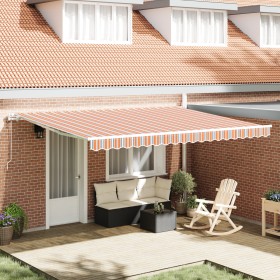 Toldo Retráctil Automático con Rayas Multicolores 450x300 cm by , Awnings - Ref: Foro24-3330929, Price: 443,71 €, Discount: %
