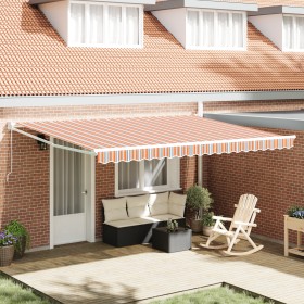 Toldo Retráctil Manual Rayas Multicolores 450x300 cm by , Awnings - Ref: Foro24-3330935, Price: 324,35 €, Discount: %