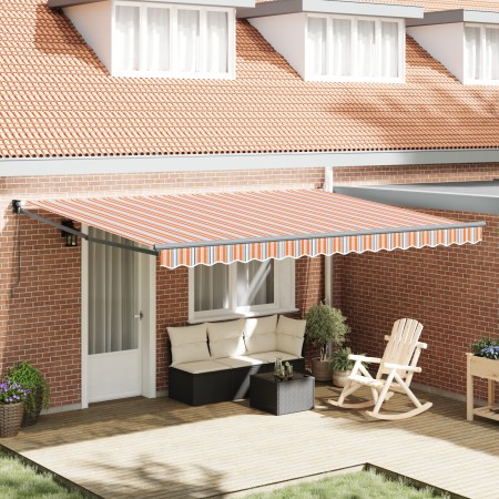 Toldo Manual Retráctil Rayas Multicolores 450x300 cm by , Awnings - Ref: Foro24-3330937, Price: 280,95 €, Discount: %