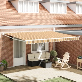 Toldo Retráctil Manual Rayas Multicolores 450x300