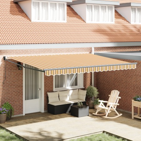 Toldo Manual Retráctil Rayas Multicolores 450x300 cm by , Awnings - Ref: Foro24-3330951, Price: 275,64 €, Discount: %