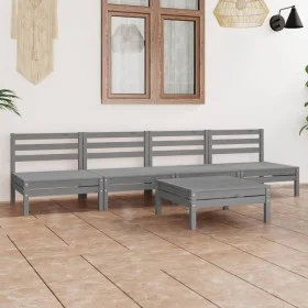 Gartenmöbel-Set 5-teilig aus massivem grauem Kiefernholz von vidaXL, Gartensets - Ref: Foro24-3082489, Preis: 244,58 €, Rabat...