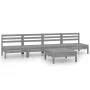 Gartenmöbel-Set 5-teilig aus massivem grauem Kiefernholz von vidaXL, Gartensets - Ref: Foro24-3082489, Preis: 244,58 €, Rabat...
