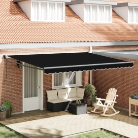 Toldo Retráctil Automático Negro 450x300 cm, Tela de repuesto para toldo para marco de 4.5x3 m Negro by , Awnings - Ref: Foro...