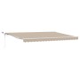 Toldo Retráctil Automático con LED Beige 450x300 cm, Tela para Toldo de Reemplazo para Estructura de 4.5x3 m Beige by , Awnin...