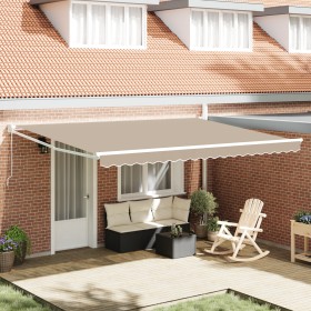 Toldo Retráctil Manual Beige 450x300 cm, Tela de