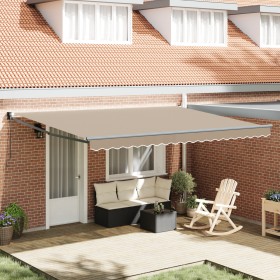 Toldo Retráctil Manual Beige 450x300 cm, Tela de