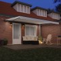 Toldo Retráctil Automático de con LED Blanco 450x300 cm, Tejido de Reemplazo para Toldo para Estructura de 4.5x3 m Blanco de ...