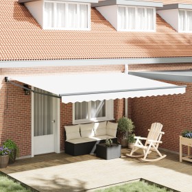 Toldo Manual Retráctil Blanco 450x300 cm, Tela de reemplazo para toldo para marco de 4.5x3 m Blanco by , Awnings - Ref: Foro2...