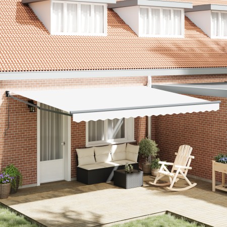 Toldo Manual Retráctil  Blanco 450x300 cm, Tela de reemplazo para toldo  para marco de 4.5x3 m Blanco | Foro24.es | Tu tienda online para hogar, jardín y más Foro24.es
