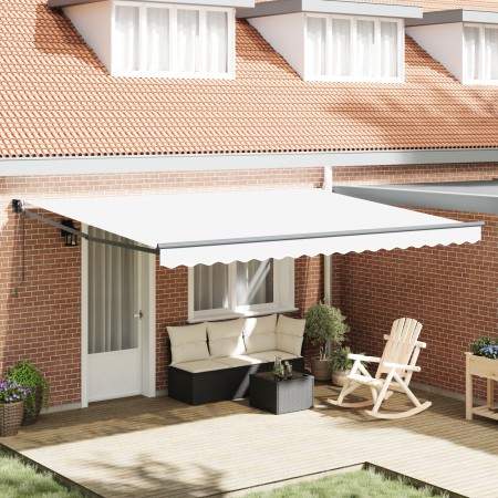 Toldo Retráctil Automático Blanco 450x300 cm, Tela de Reemplazo para Toldo  de 4.5x3 m Blanco | Foro24.es | Tu tienda online para hogar, jardín y más Foro24.es