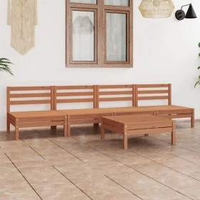 Garden furniture set 5 pieces solid honey brown pine wood by vidaXL, Garden sets - Ref: Foro24-3082490, Price: 245,47 €, Disc...