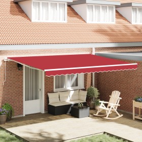 Toldo Manual Retráctil Rojo 450x300 cm, Tela de Repuesto para Toldo para marco de 4.5x3 m Rojo by , Awnings - Ref: Foro24-333...