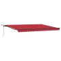 Toldo Retráctil Automático con LED Rojo 450x300 cm, Tela de Repuesto para Toldo de 4,5x3 m Marco Rojo by , Awnings - Ref: For...