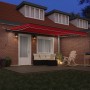 Toldo Retráctil Automático con LED Rojo 450x300 cm, Tela de Repuesto para Toldo de 4,5x3 m Marco Rojo by , Awnings - Ref: For...