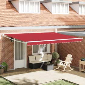 Toldo Retráctil Manual Rojo 450x300 cm, Tela de Reemplazo para Toldo para Marco de 4.5x3 m Rojo by , Awnings - Ref: Foro24-33...