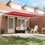 Toldo Retráctil Manual Rojo 450x300 cm, Tela de Reemplazo para Toldo para Marco de 4.5x3 m Rojo by , Awnings - Ref: Foro24-33...
