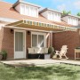 Toldo Retráctil Manual Verde y Amarillo 450x300 cm, Tela de Reemplazo para Toldo de 4,5x3 m Verde y Amarillo by , Awnings - R...
