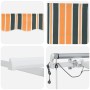Toldo retráctil automático con LED verde y amarillo 450x300 cm, Funda de toldo para marco de 4.5x3 m verde y amarillo by , Aw...