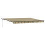 Toldo Retráctil Automático con LED Verde y Amarillo 450 x 300 cm, VidaXL Tela de Reemplazo para Toldo 4.5 x 3 m Verde y Amari...