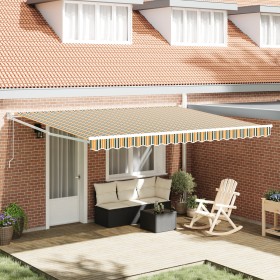 Toldo Retráctil Automático Verde y Amarillo