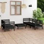 Gartenmöbel-Set 6-teilig, schwarzes massives Kiefernholz von vidaXL, Gartensets - Ref: Foro24-3082476, Preis: 319,39 €, Rabat...