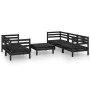 Gartenmöbel-Set 6-teilig, schwarzes massives Kiefernholz von vidaXL, Gartensets - Ref: Foro24-3082476, Preis: 319,39 €, Rabat...